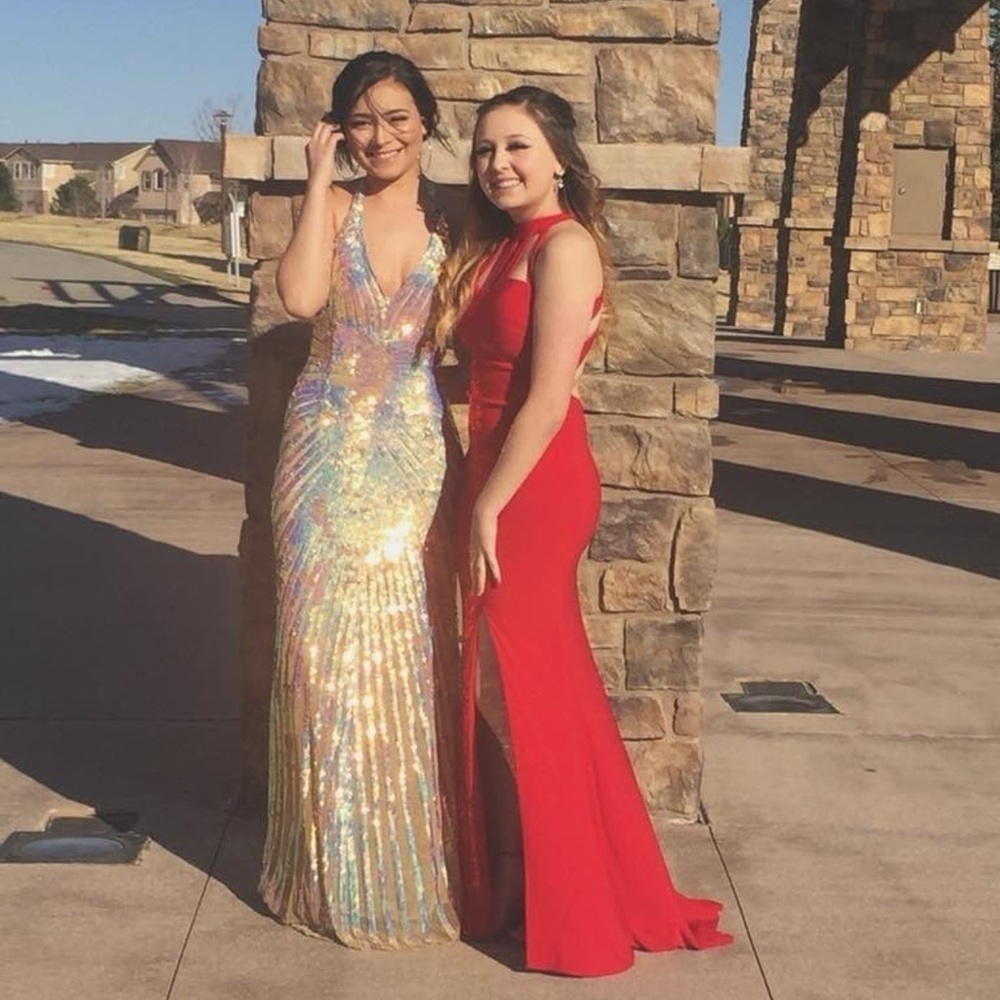 Madison James Red Prom Dress
